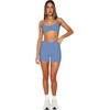 image:imageLASLULU Womens Sexy Sports Bra Padded Strappy Back Gym Bra Adjustable  Cute Halter Criss Cross Back Micro Sport BraRuched DecorLow ImpactAthletic Activewear Topsfor Workout Yoga Pilates GymSky Blue