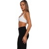image:imageLASLULU Womens Sexy Sports Bra Padded Strappy Back Gym Bra Adjustable  Cute Halter Criss Cross Back Micro Sport BraRuched DecorLow ImpactAthletic Activewear Topsfor Workout Yoga Pilates GymWhite