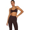 image:imageLASLULU Womens Sexy Sports Bra Padded Strappy Back Gym Bra Adjustable  Cute Halter Criss Cross Back Micro Sport BraRuched DecorLow ImpactAthletic Activewear Topsfor Workout Yoga Pilates GymEspresso