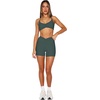 image:imageLASLULU Womens Sexy Sports Bra Padded Strappy Back Gym Bra Adjustable  Cute Halter Criss Cross Back Micro Sport BraRuched DecorLow ImpactAthletic Activewear Topsfor Workout Yoga Pilates GymForest Green