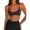 image:imageLASLULU Womens Sexy Sports Bra Padded Strappy Back Gym Bra Adjustable  Cute Halter Criss Cross Back Micro Sport BraRuched DecorLow ImpactAthletic Activewear Topsfor Workout Yoga Pilates GymEspresso