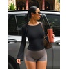 image:imageLASLULU Womens Bell Long Sleeve Top Boat Neck Shirts XSXL  Flare SleeveSlim Fitted Basic TopCropGoing Out TopsWorkoutAthleticYoga2026 TrendyY2KCasualCute Fall Winter TopBlack
