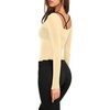 image:imageLASLULU Womens Semi Sheer Square Neck Long Sleeve Workout Tops Wrap Top  See Through FabricLettuce EdgeReversible NecklineFitted Athletic Shirtsfor Ballet Yoga PilatesLayering Over Workout SetsLemon Yellow