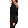 image:imageLASLULU Womens Semi Sheer Square Neck Long Sleeve Workout Tops Wrap Top  See Through FabricLettuce EdgeReversible NecklineFitted Athletic Shirtsfor Ballet Yoga PilatesLayering Over Workout SetsBlack