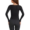 image:imageLASLULU Womens Tie Front Pilates Wrap Tops Long Sleeve Shrug Cardigan  Tie Front Wrap Shrug Top with Sexy V NeckLong Sleeve Workout Bolero Cardigan for PilatesYogaBalletGym Daily WearBlack