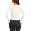 image:imageLASLULU Womens Tie Front Pilates Wrap Tops Long Sleeve Shrug Cardigan  Tie Front Wrap Shrug Top with Sexy V NeckLong Sleeve Workout Bolero Cardigan for PilatesYogaBalletGym Daily WearBeige