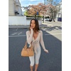 image:imageLASLULU Womens Tie Front Pilates Wrap Tops Long Sleeve Shrug Cardigan  Tie Front Wrap Shrug Top with Sexy V NeckLong Sleeve Workout Bolero Cardigan for PilatesYogaBalletGym Daily WearLight Coffee