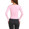 image:imageLASLULU Womens Tie Front Pilates Wrap Tops Long Sleeve Shrug Cardigan  Tie Front Wrap Shrug Top with Sexy V NeckLong Sleeve Workout Bolero Cardigan for PilatesYogaBalletGym Daily WearPink