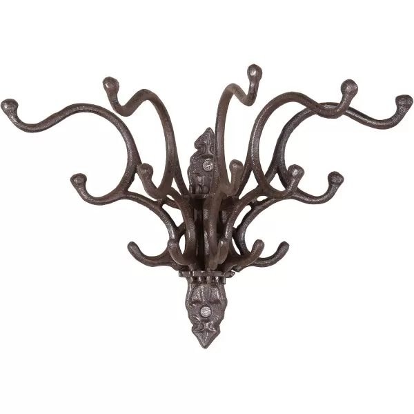 Creative CoOp Antique Cast Iron Wall Hooks in Rust FinishRust
