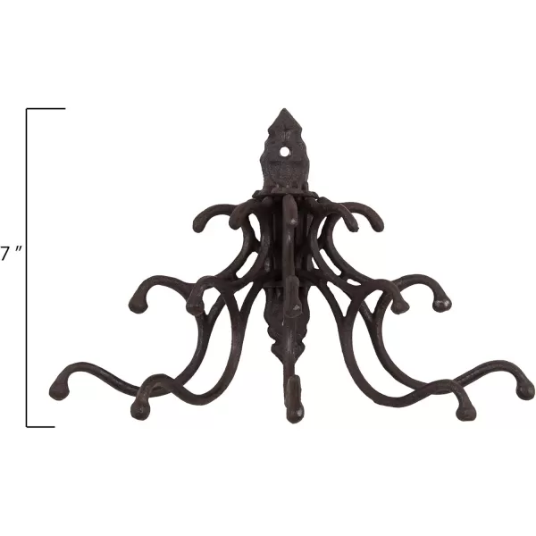 Creative CoOp Antique Cast Iron Wall Hooks in Rust FinishRust