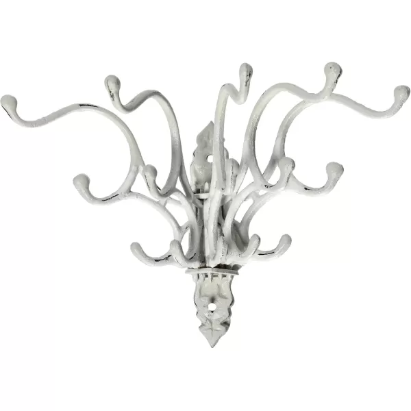 Creative CoOp Antique Cast Iron Wall Hooks in Rust FinishWhite