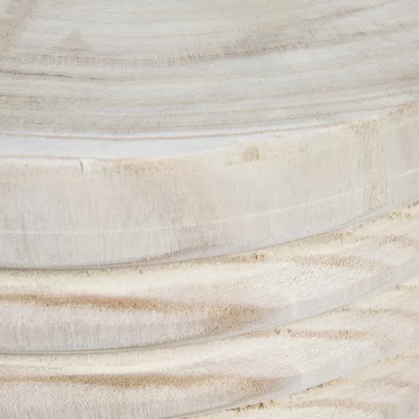 Creative CoOp Boho HandCarved Paulownia Wood Stool NaturalNatural
