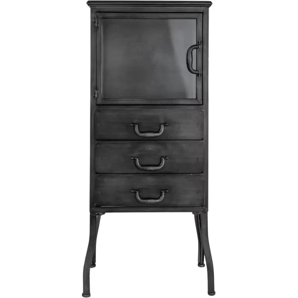 Creative CoOp Metal Cabinet with 3 DrawersBlack