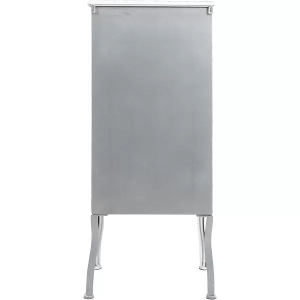Creative CoOp Metal Cabinet with 3 DrawersDistressed White
