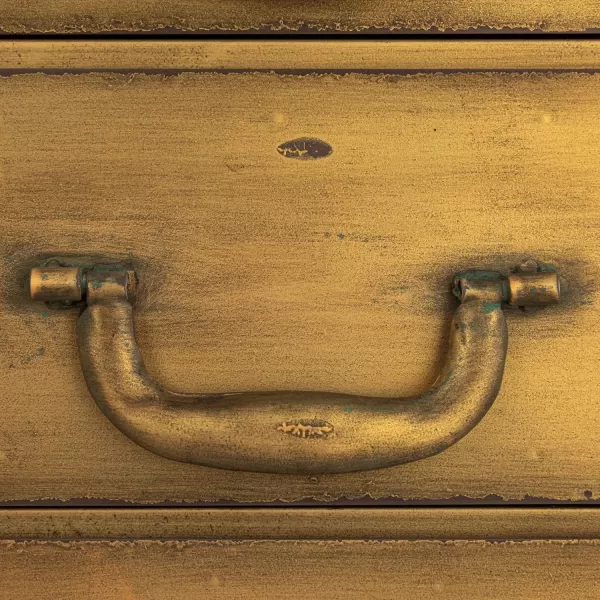 Creative CoOp Metal Cabinet with 3 DrawersGold