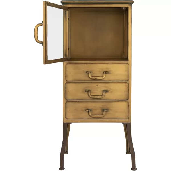 Creative CoOp Metal Cabinet with 3 DrawersGold