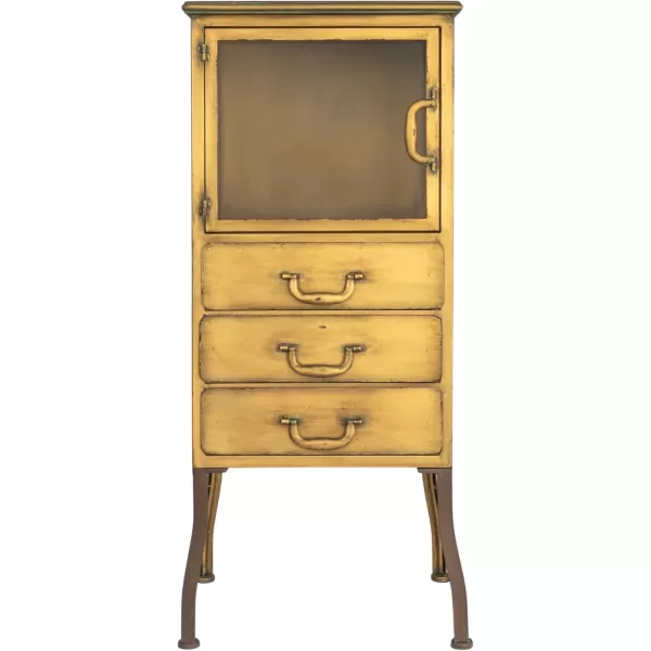 Creative CoOp Metal Cabinet with 3 DrawersGold
