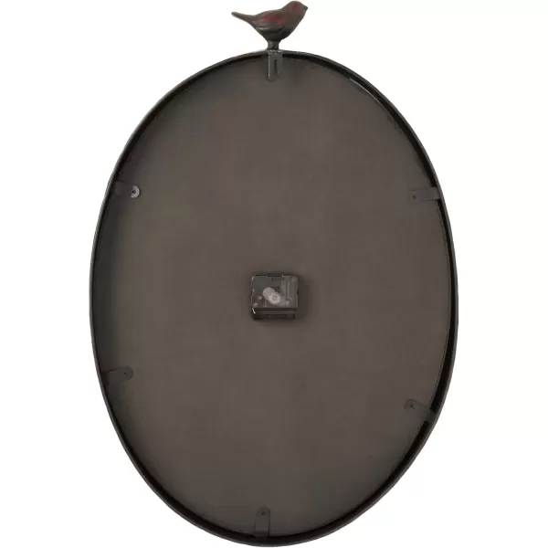 Creative CoOp Oval Metal Wall Clock with Bird