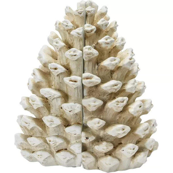 Creative CoOp Pinecone Shaped Resin Bookends Set of 2 PiecesAntique White
