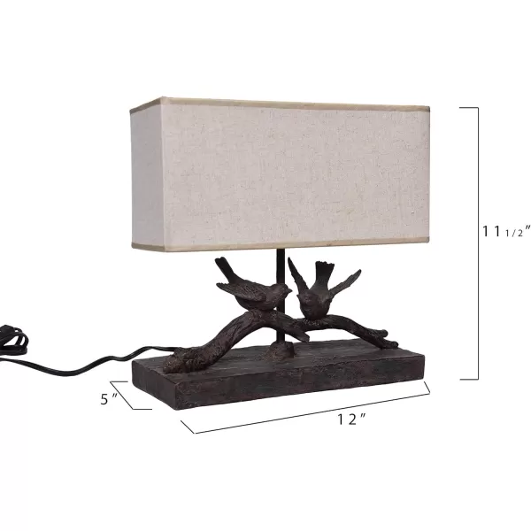 Creative CoOp Rustic Bird Lamp with Rectangle ShadeBronze