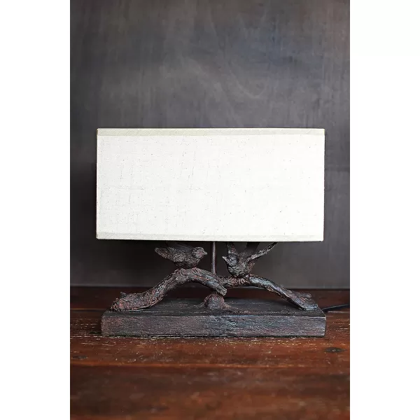 Creative CoOp Rustic Bird Lamp with Rectangle ShadeBronze