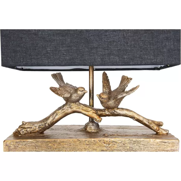 Creative CoOp Rustic Bird Lamp with Rectangle ShadeGold