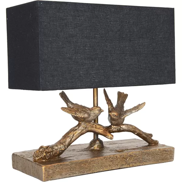 Creative CoOp Rustic Bird Lamp with Rectangle ShadeGold