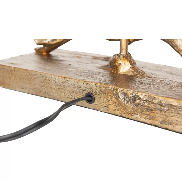 Creative CoOp Rustic Bird Lamp with Rectangle ShadeGold