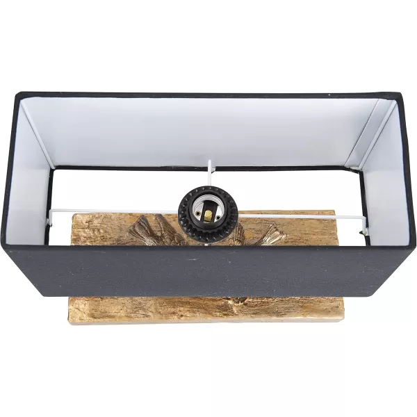 Creative CoOp Rustic Bird Lamp with Rectangle ShadeGold
