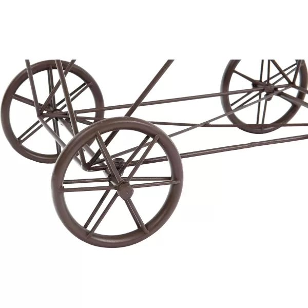 Creative Coop Vintage Metal Laundry Basket with Wheels 25quot x 15quot x 26 34quot W x D x HBrown