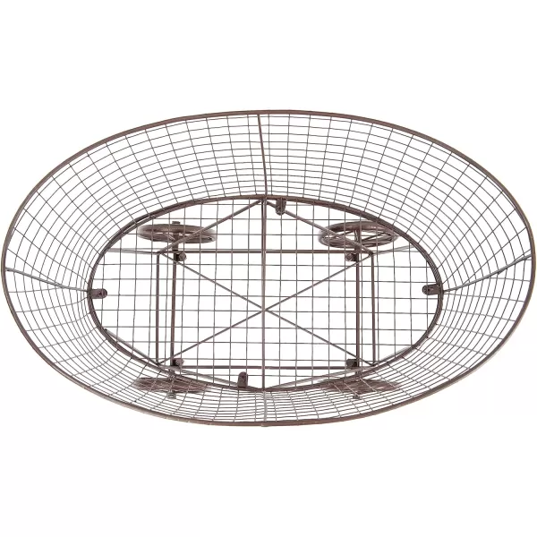 Creative Coop Vintage Metal Laundry Basket with Wheels 25quot x 15quot x 26 34quot W x D x HBrown