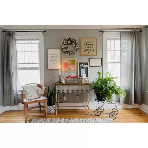 Creative Coop Vintage Metal Laundry Basket with Wheels 25quot x 15quot x 26 34quot W x D x HSilver