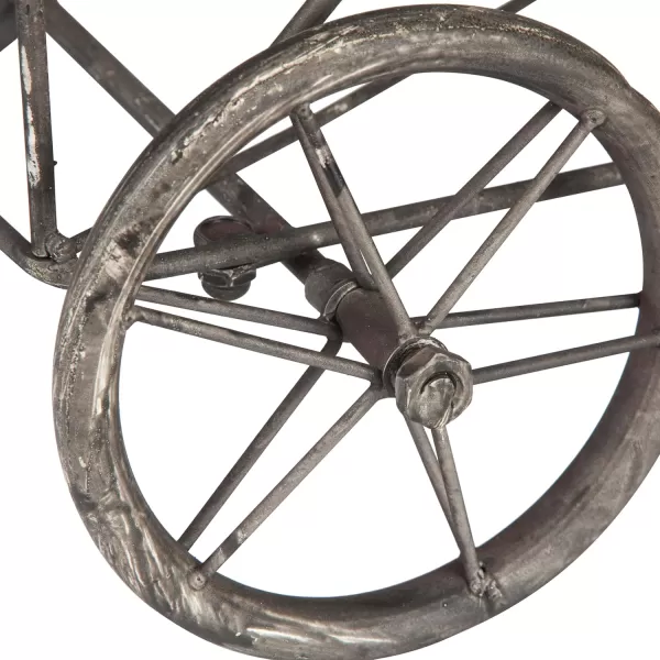 Creative Coop Vintage Metal Laundry Basket with Wheels 25quot x 15quot x 26 34quot W x D x HSilver