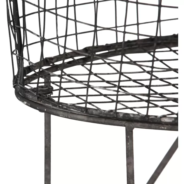 Creative Coop Vintage Metal Laundry Basket with Wheels 25quot x 15quot x 26 34quot W x D x HSilver