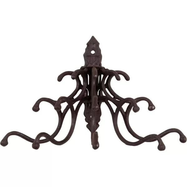 Creative CoOp Antique Cast Iron Wall Hooks in Rust FinishRust