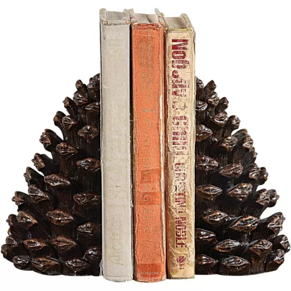 Creative CoOp Pinecone Shaped Resin Bookends Set of 2 PiecesBronze