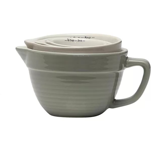 Creative CoOp Batter Bowl Shaped Measuring Cups in Greys Set of 4 SizesGray