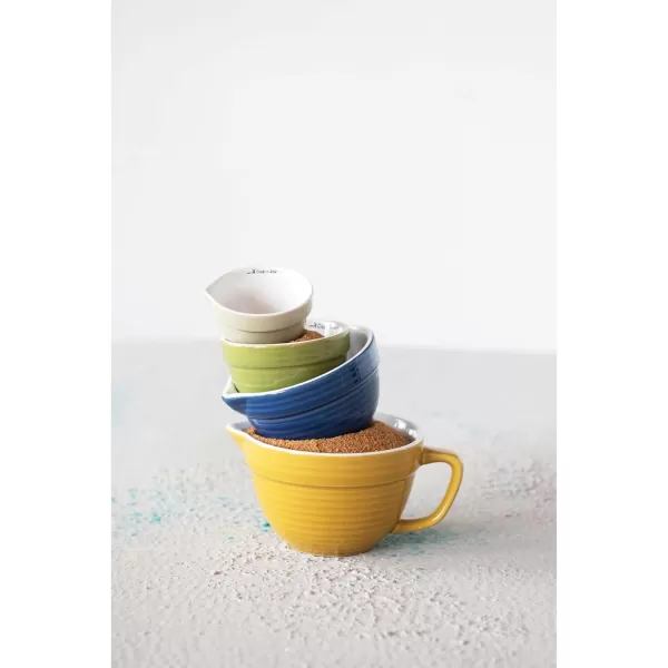 Creative CoOp Batter Bowl Shaped Measuring Cups in Greys Set of 4 SizesMustard