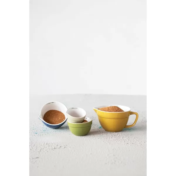 Creative CoOp Batter Bowl Shaped Measuring Cups in Greys Set of 4 SizesMustard