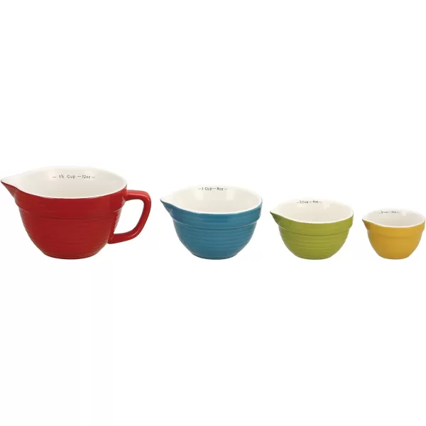 Creative CoOp Batter Bowl Shaped Measuring Cups in Greys Set of 4 SizesRed