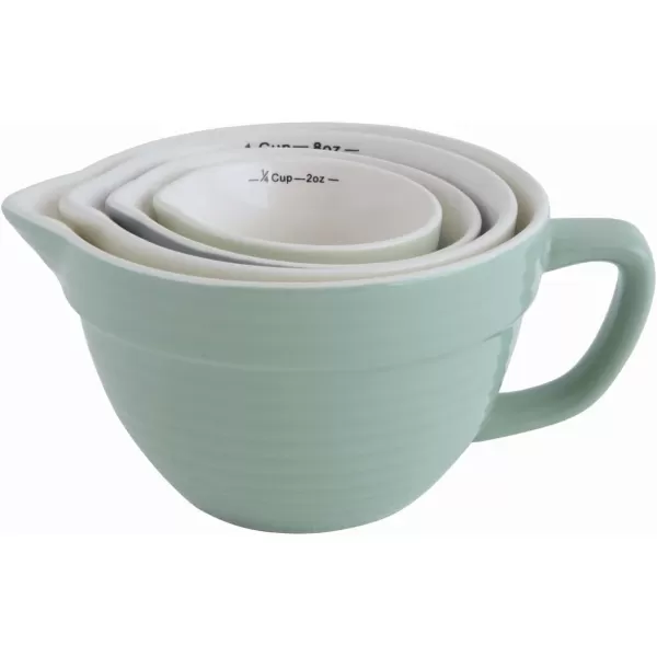 Creative CoOp Batter Bowl Shaped Measuring Cups in Greys Set of 4 SizesSeafoam Green