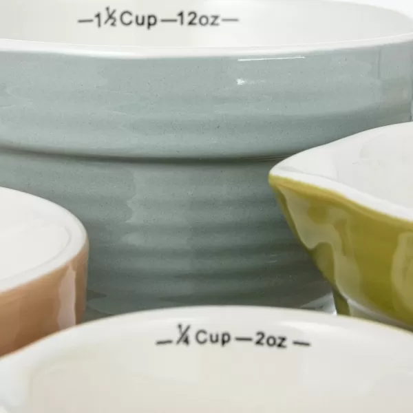 Creative CoOp Batter Bowl Shaped Measuring Cups in Greys Set of 4 SizesSky Blue