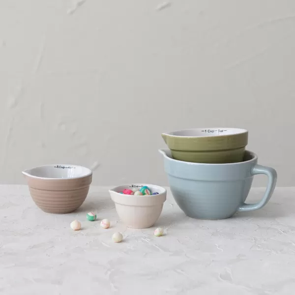 Creative CoOp Batter Bowl Shaped Measuring Cups in Greys Set of 4 SizesSky Blue