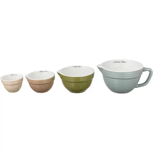 Creative CoOp Batter Bowl Shaped Measuring Cups in Greys Set of 4 SizesSky Blue