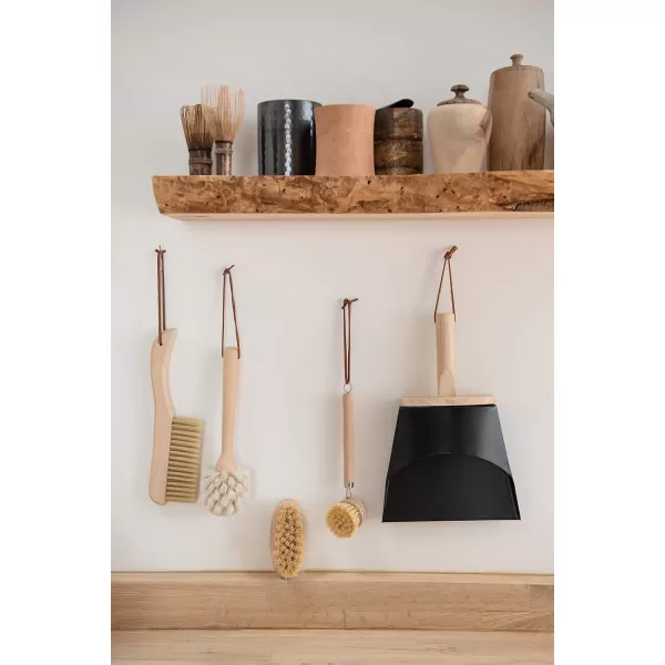 Creative CoOp Beech Wood Metal Decorative Accents ampamp Leather Strap Brush Tan