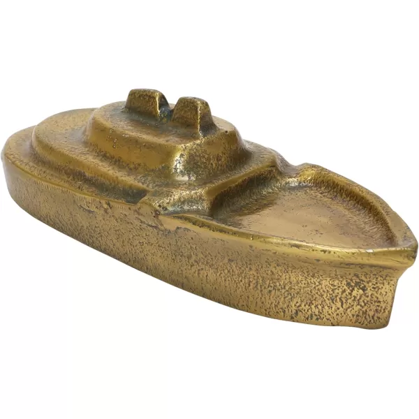 Creative CoOp Cast Aluminum Boat Antique Gold Finish Decorative Accents 9quot L x 3quot W x 3quot H