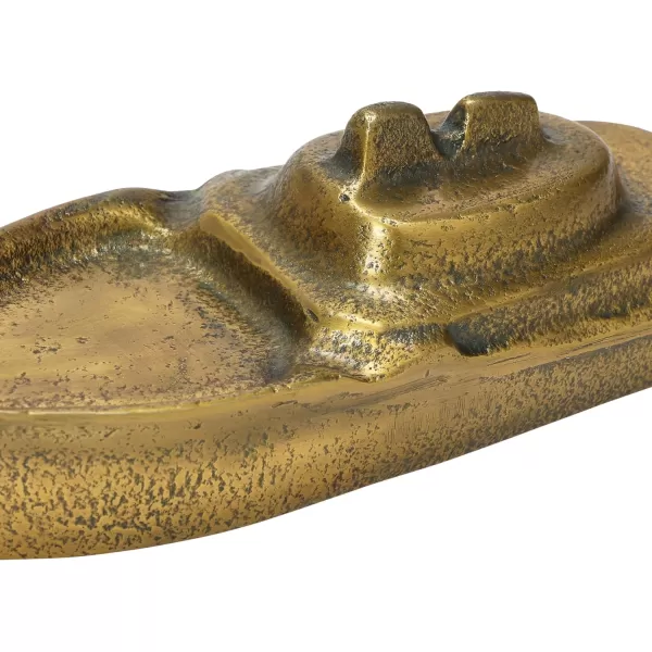 Creative CoOp Cast Aluminum Boat Antique Gold Finish Decorative Accents 9quot L x 3quot W x 3quot H