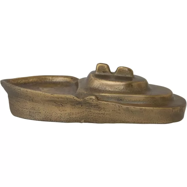 Creative CoOp Cast Aluminum Boat Antique Gold Finish Decorative Accents 9quot L x 3quot W x 3quot H