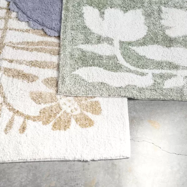 Creative CoOp Cotton Tufted Flowers Mustard Rugs 60quot L x 36quot W x 1quot H White ampamp Yellow