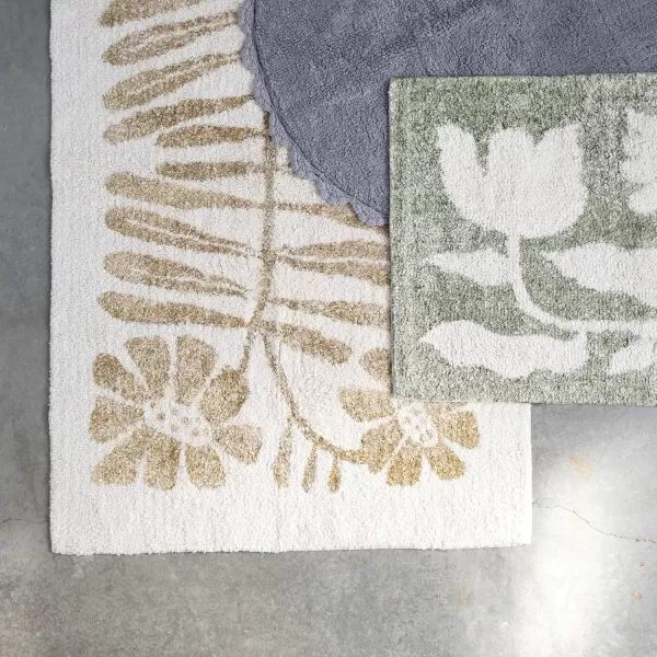 Creative CoOp Cotton Tufted Flowers Sage Rugs 36quot L x 24quot W x 1quot H Green ampamp White